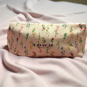 Coach Floral Print Cream Cosmetic Case